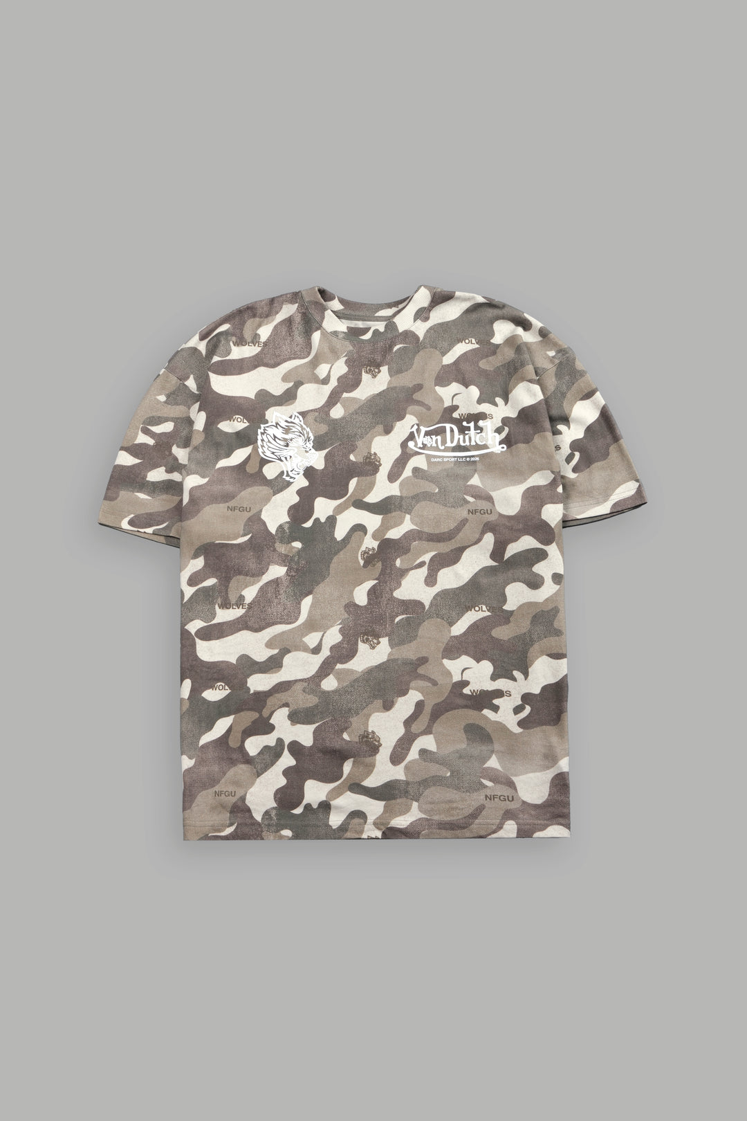 Von Wild V2 Premium Oversized Tee in Dsvd Green Camo