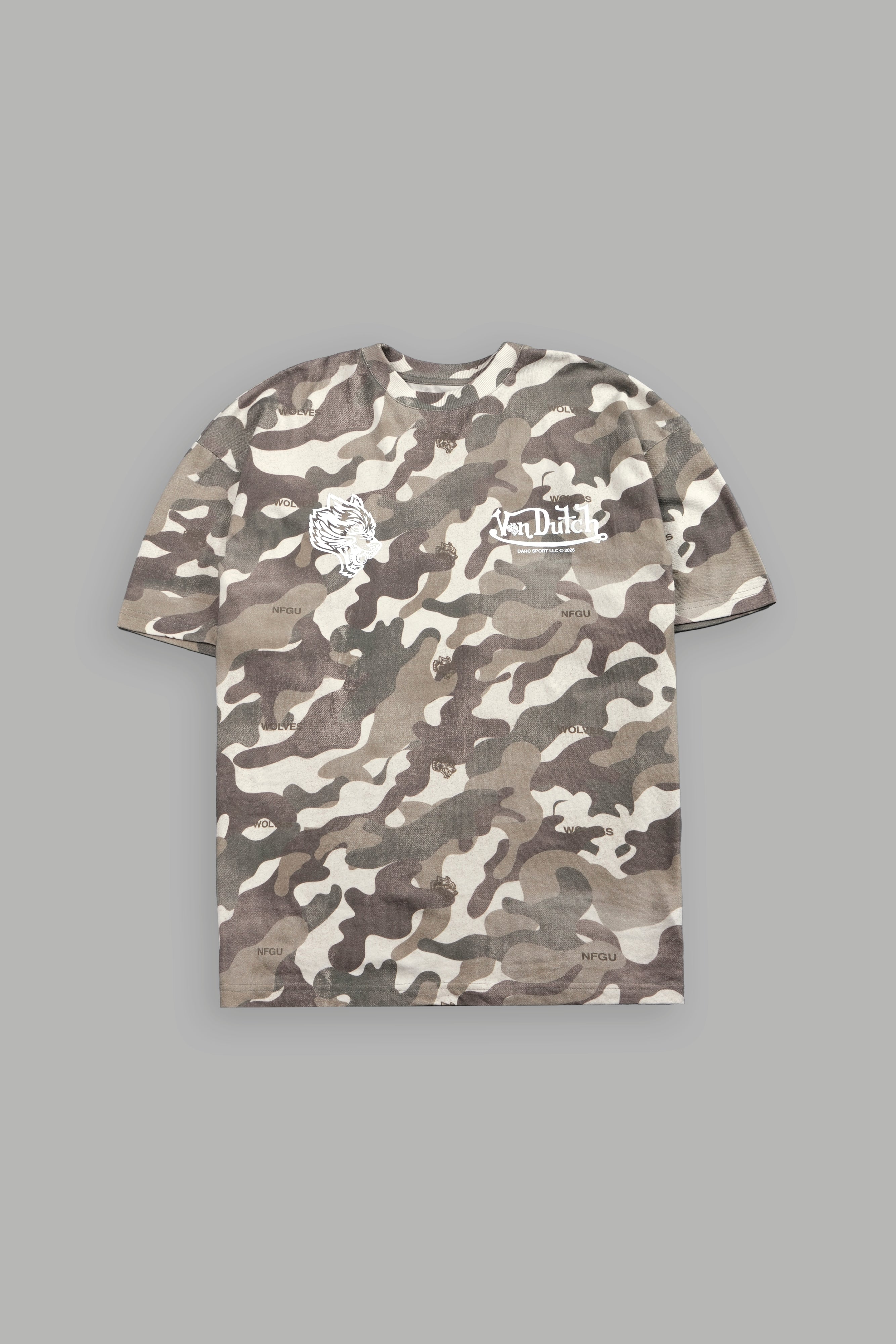 Von Wild V2 Premium Oversized Tee in Dsvd Green Camo