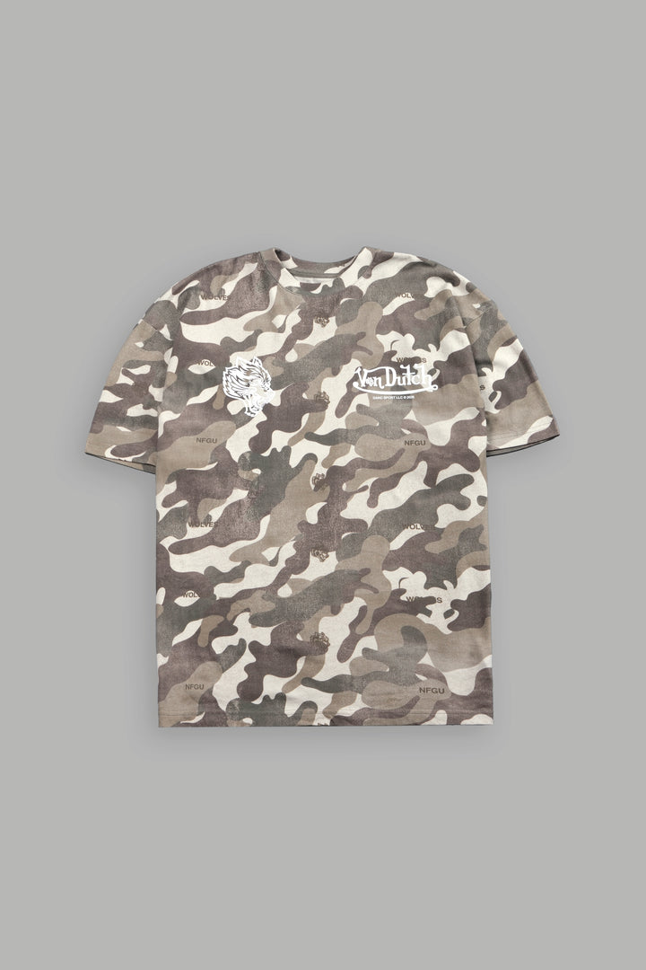Von Wild V2 Premium Oversized Tee in Dsvd Green Camo