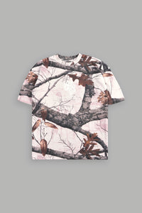 Wolves Have Your Back "Premium" Oversized Unisex Tee in Baby Pink Woodland Camo