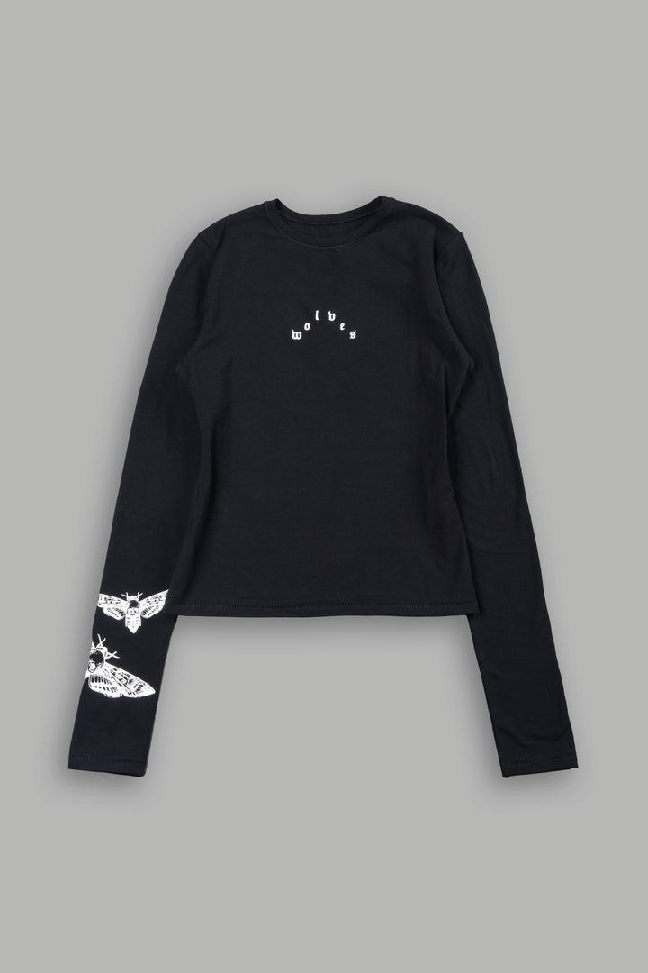 Moth Pyramid Eden Ls Tee In Black
