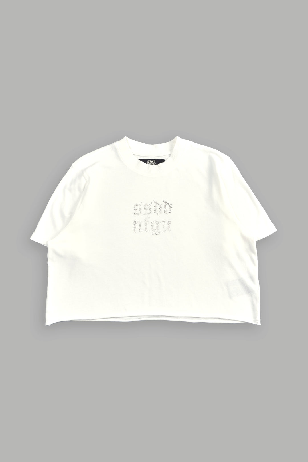 Crystal Code "Premium" Oversized (Cropped) Tee in Cream