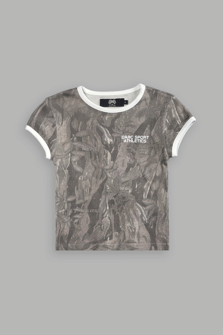 Darc Sport Athletics Ringer "Baby" Tee in Ohana Vintage Norse Camo/Cream