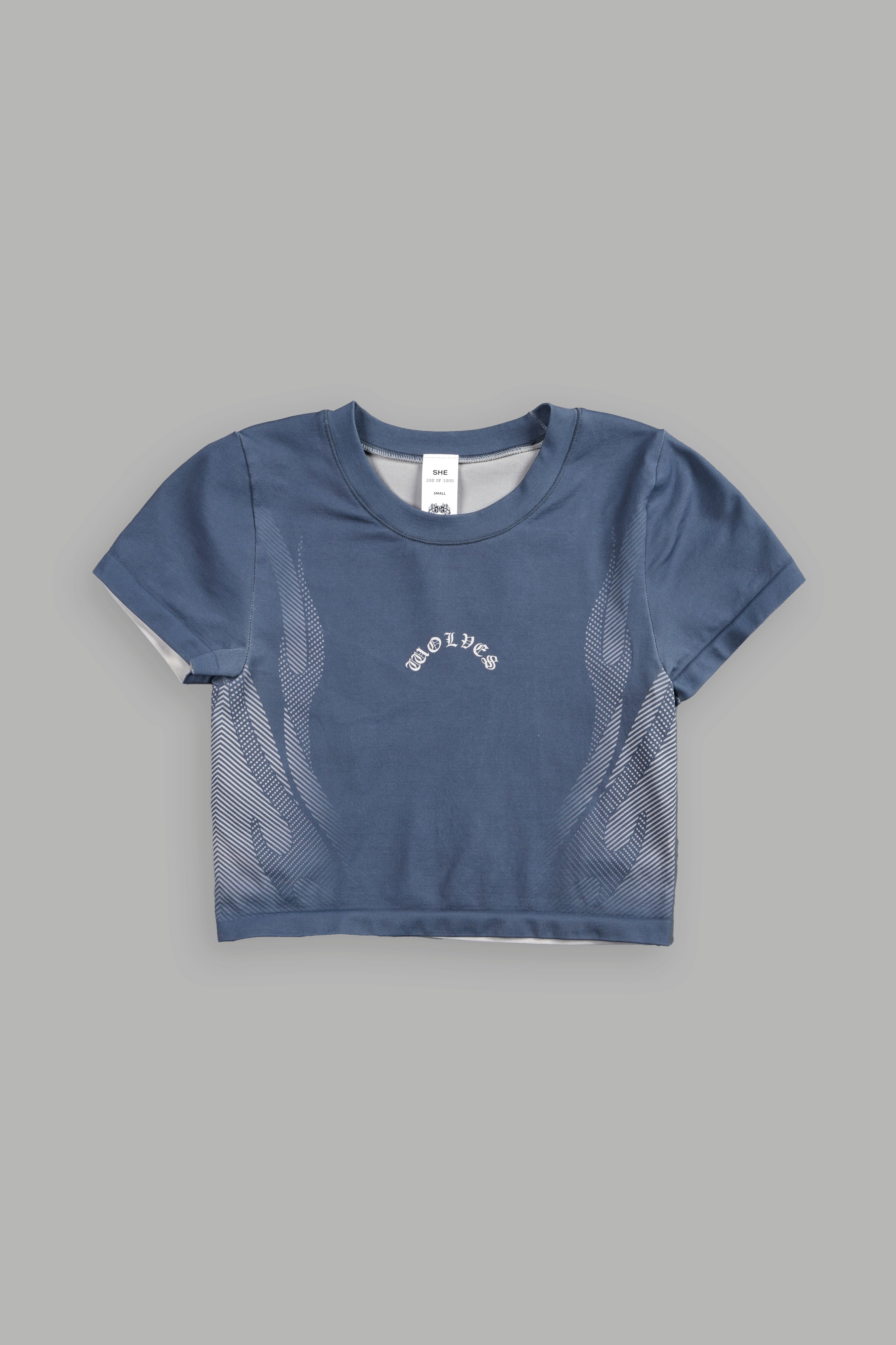 Moto Halftone Taylor Soft Seamless Tee in Charcoal Blue