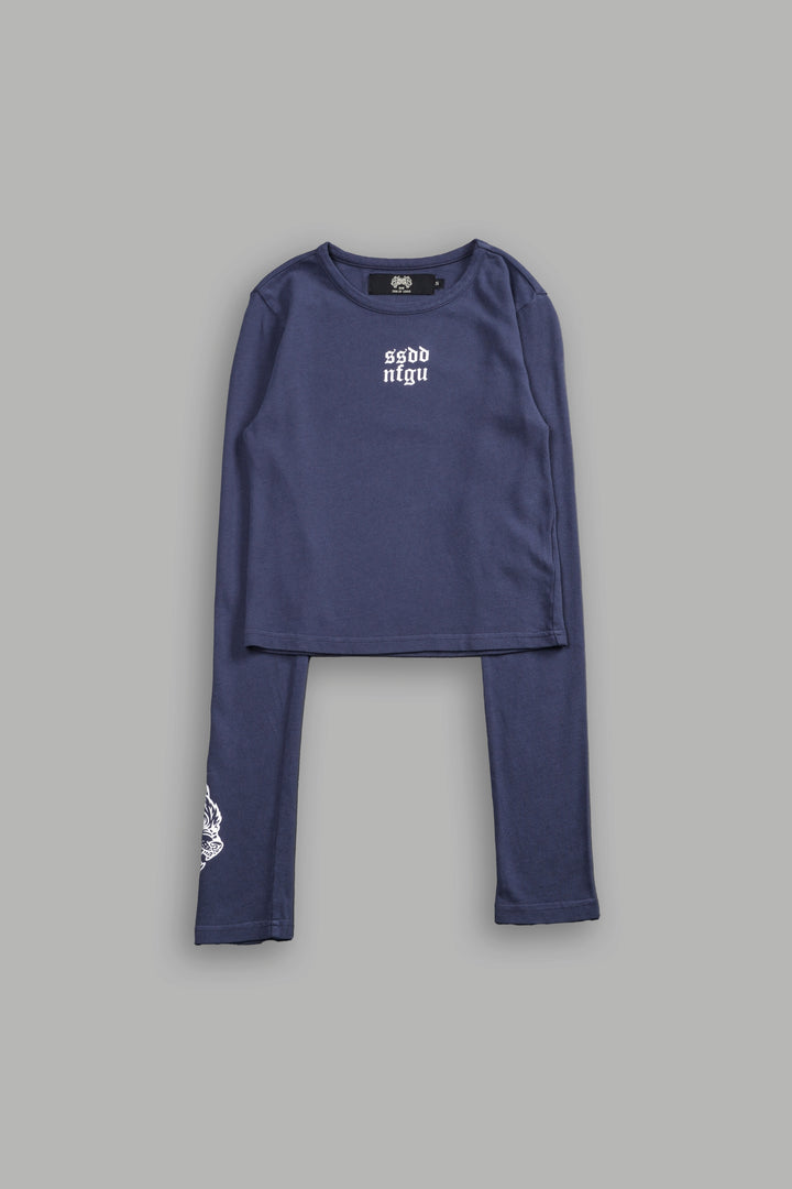 Moth Kanji L/S "Baby" Tee in Denim