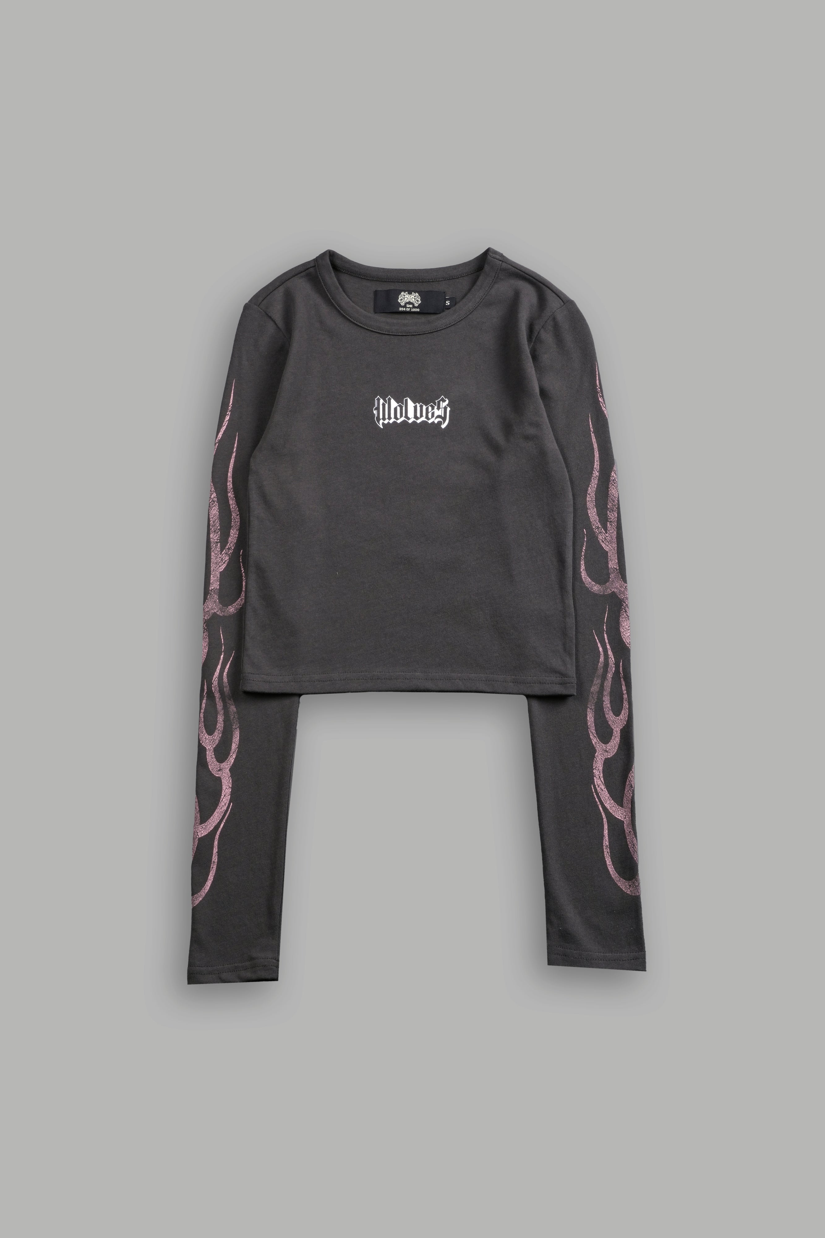 Wolves Flame L/S "Baby" Tee in Wolf Gray