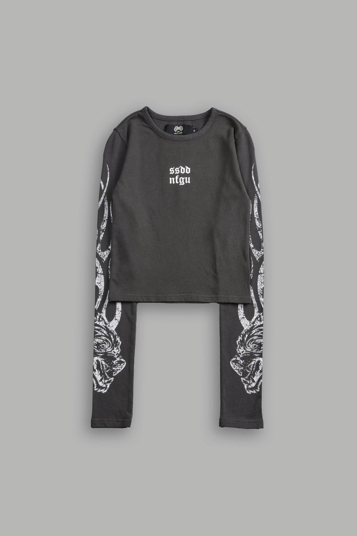 Finite Flame L/S "Baby" Tee in Wolf Gray