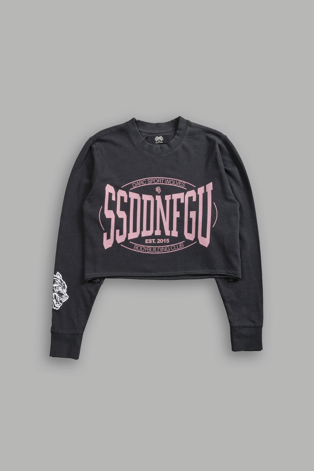 SSDDNFGU FRVR "Premium" Cropped L/S Tee in Wolf Gray