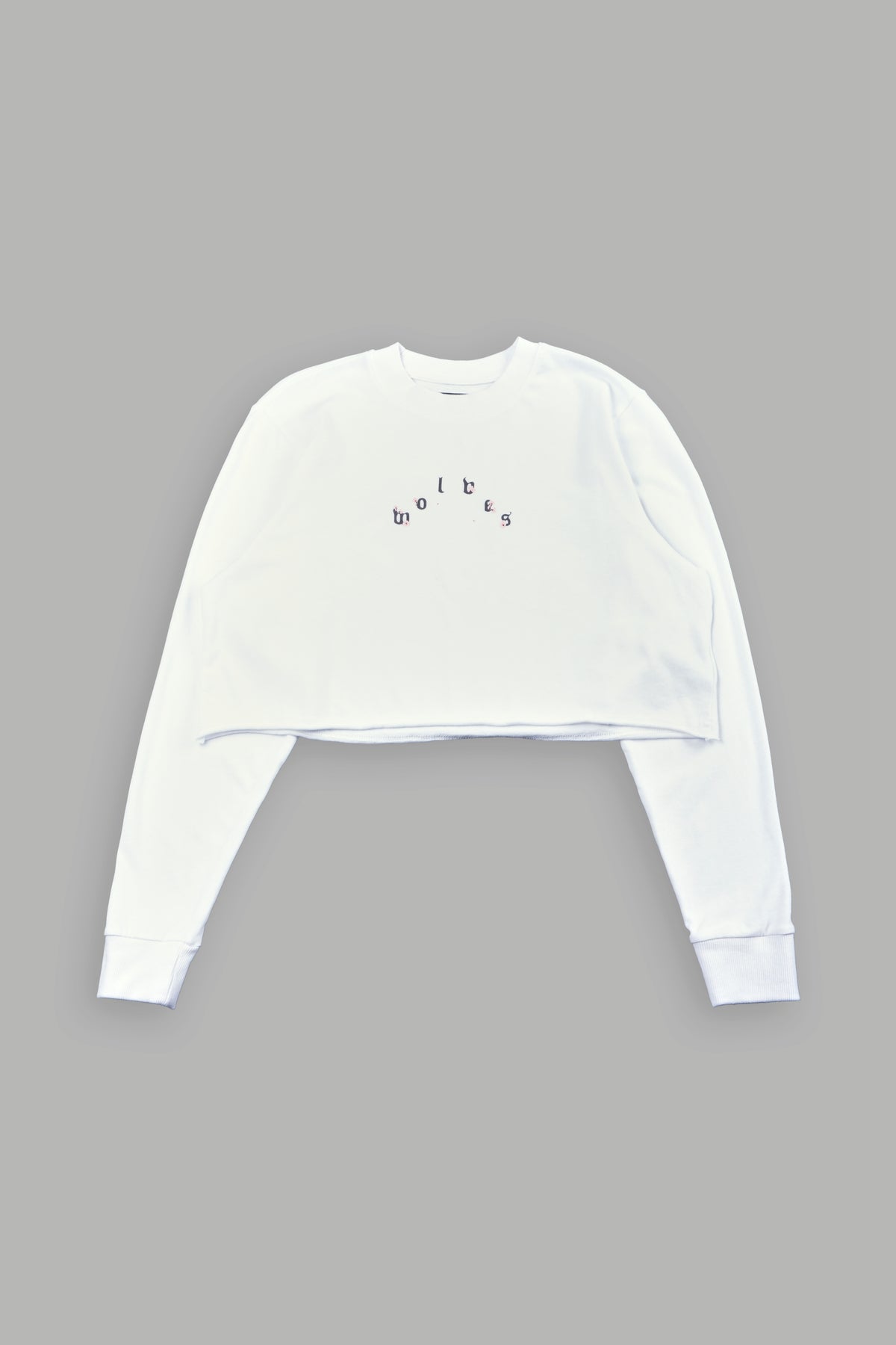 Sakura Pyramid Premium Cropped Ls Tee In White