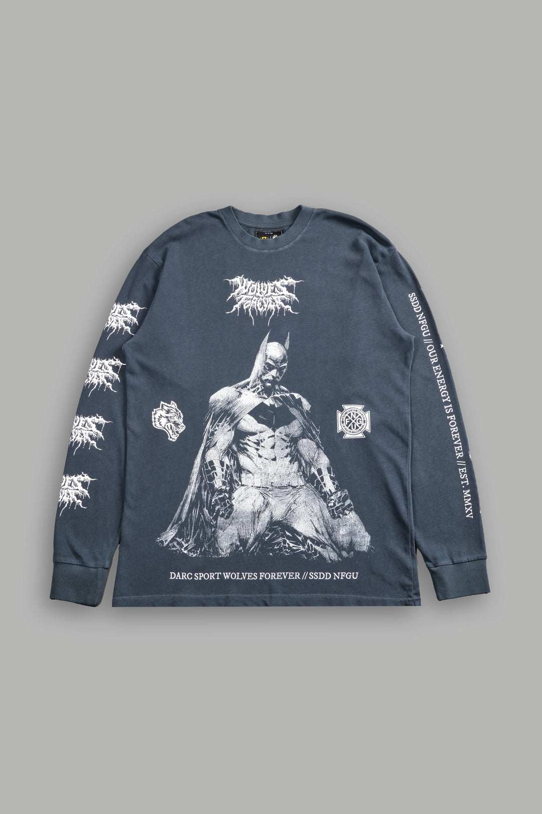 Where Shadows Begin "Premium" L/S Tee in Darc Blue