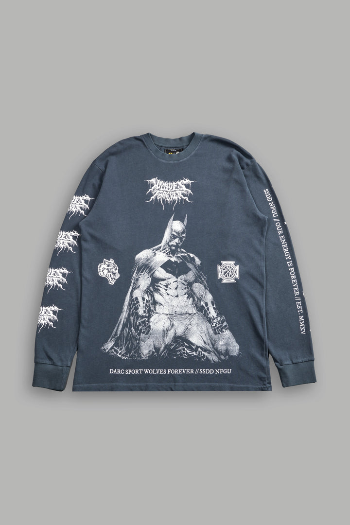 Where Shadows Begin "Premium" L/S Tee in Darc Blue