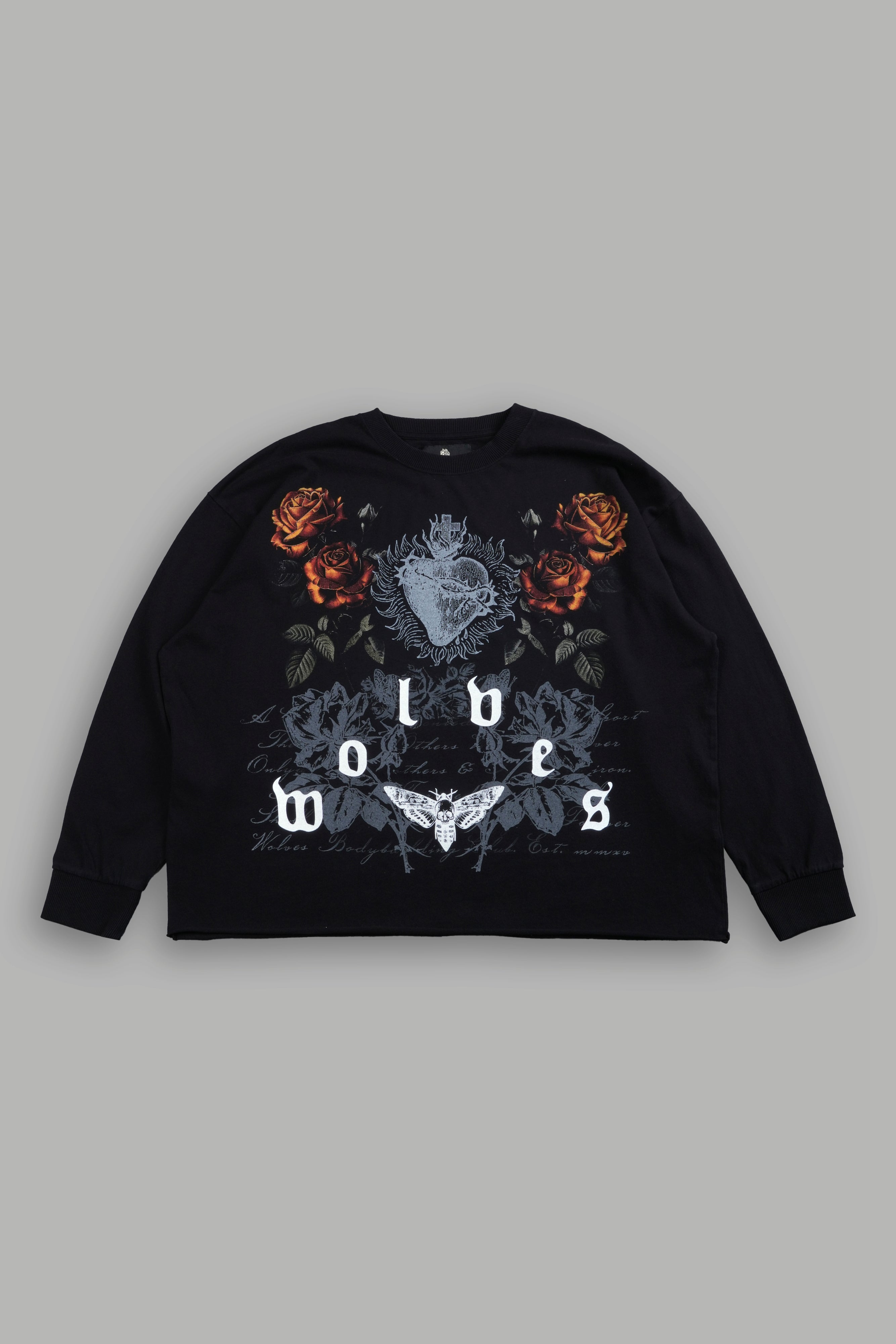 You Are the Reason Grunge Mid-Length Raw Hem LS Tee in Black