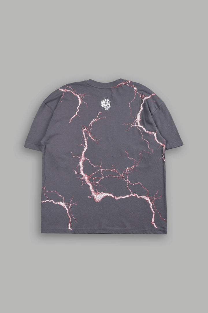 Lightning Frvr Premium Oversized Tee in Slate Gray