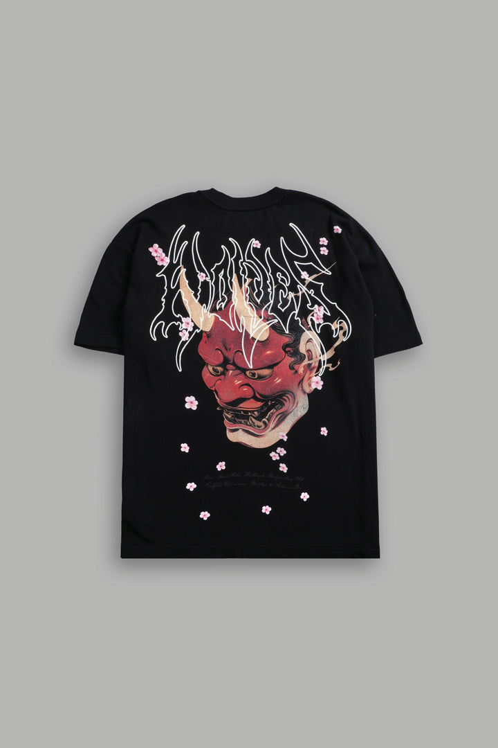 Oni Code Blossom "Premium" Oversized Tee in Black