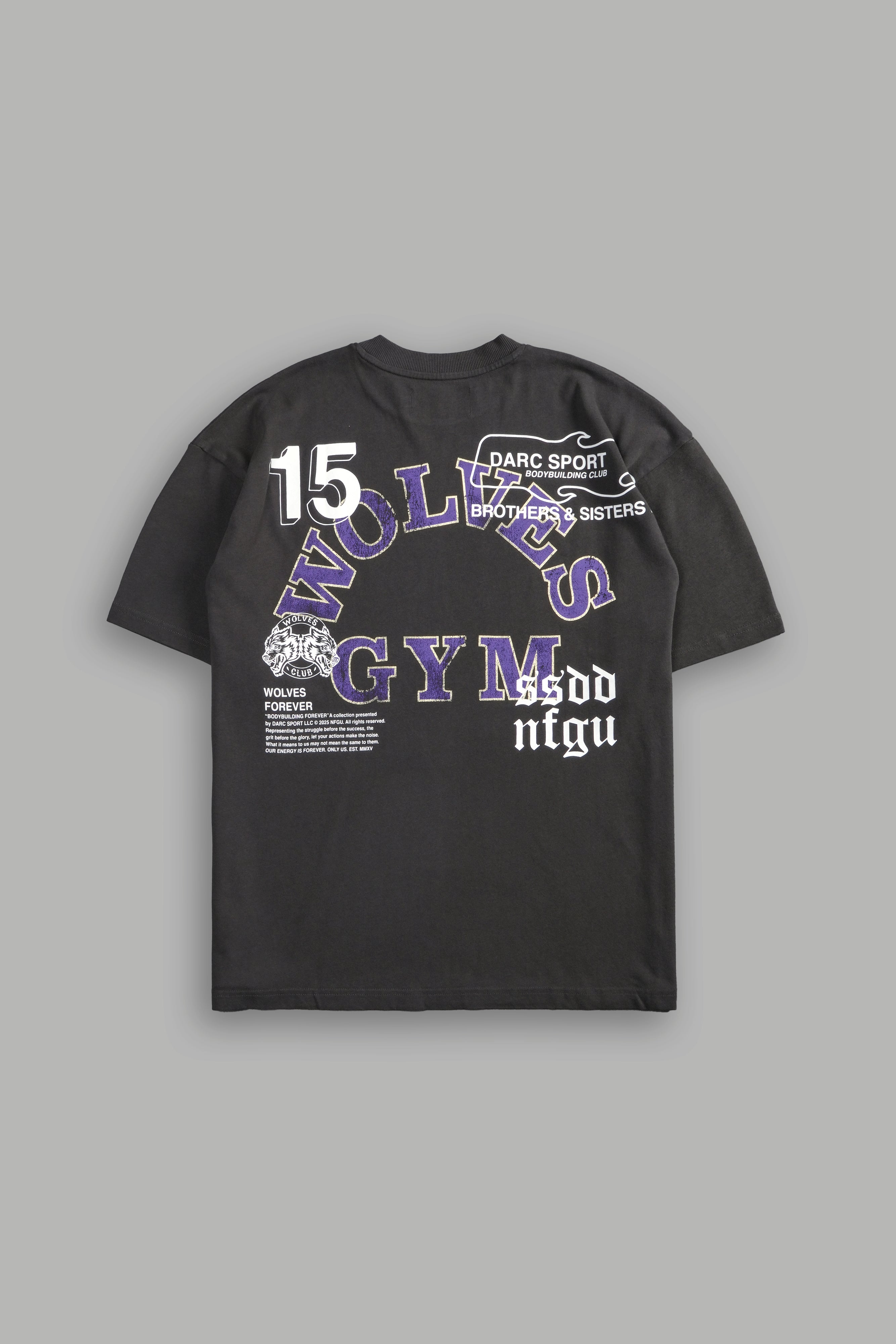 Wolves Gym V2 "Premium" Oversized Tee in Wolf Gray