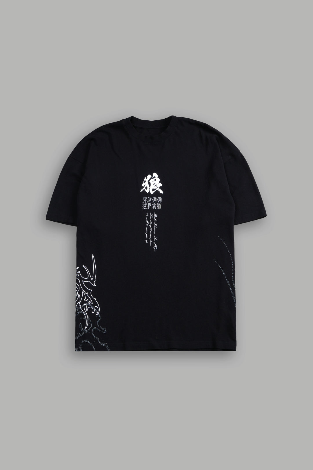 Baki Hanma "Side By Side" Series Premium Oversized Tee in Black