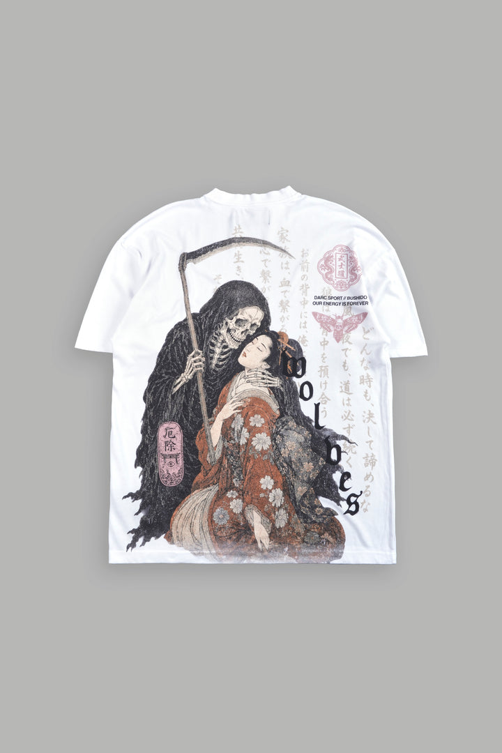 Shinigami'S Embrace Premium Oversized Tee in White