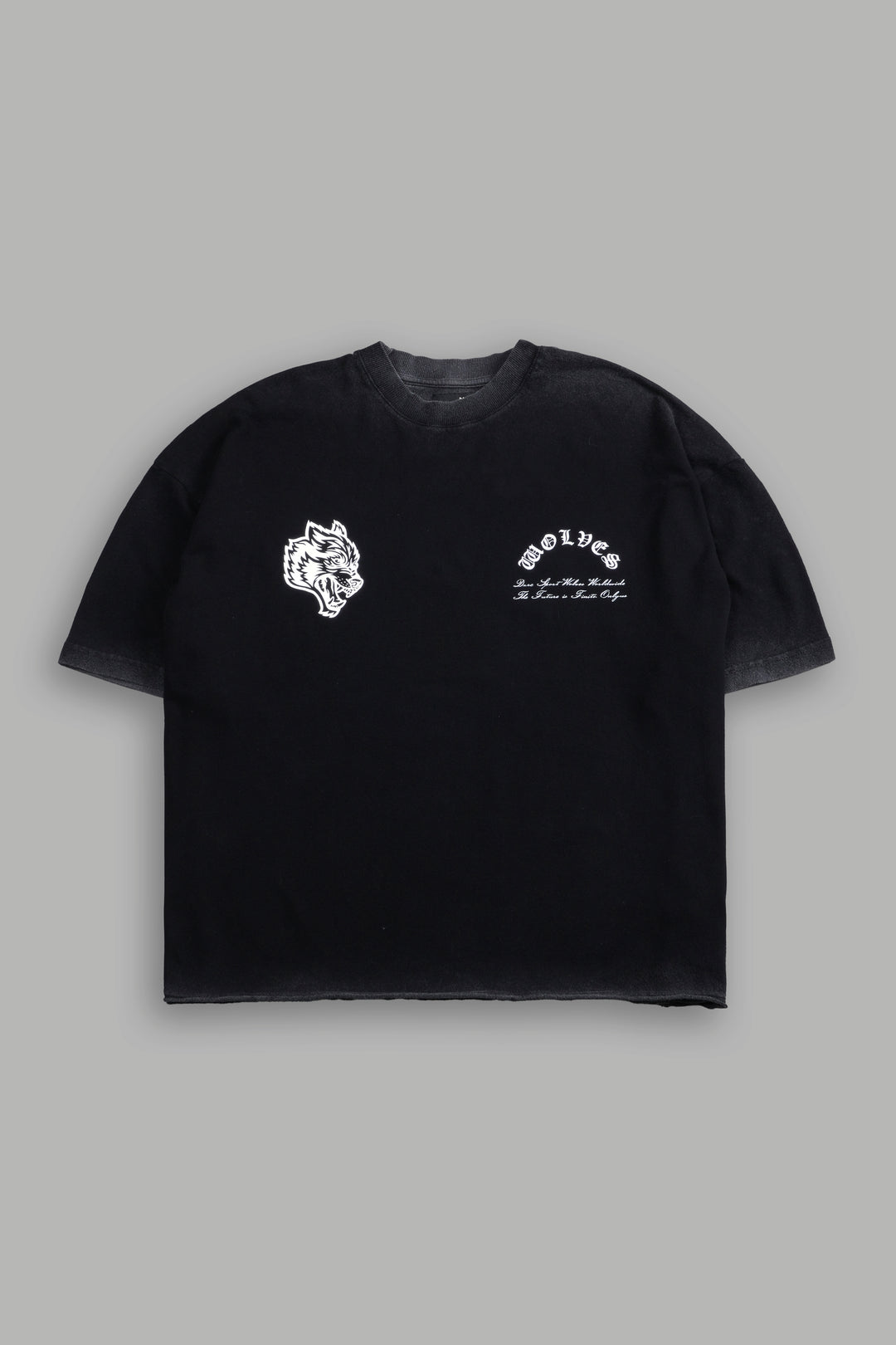 Timeless Premium Raw Hem "Box Cut" Unisex Tee in Black