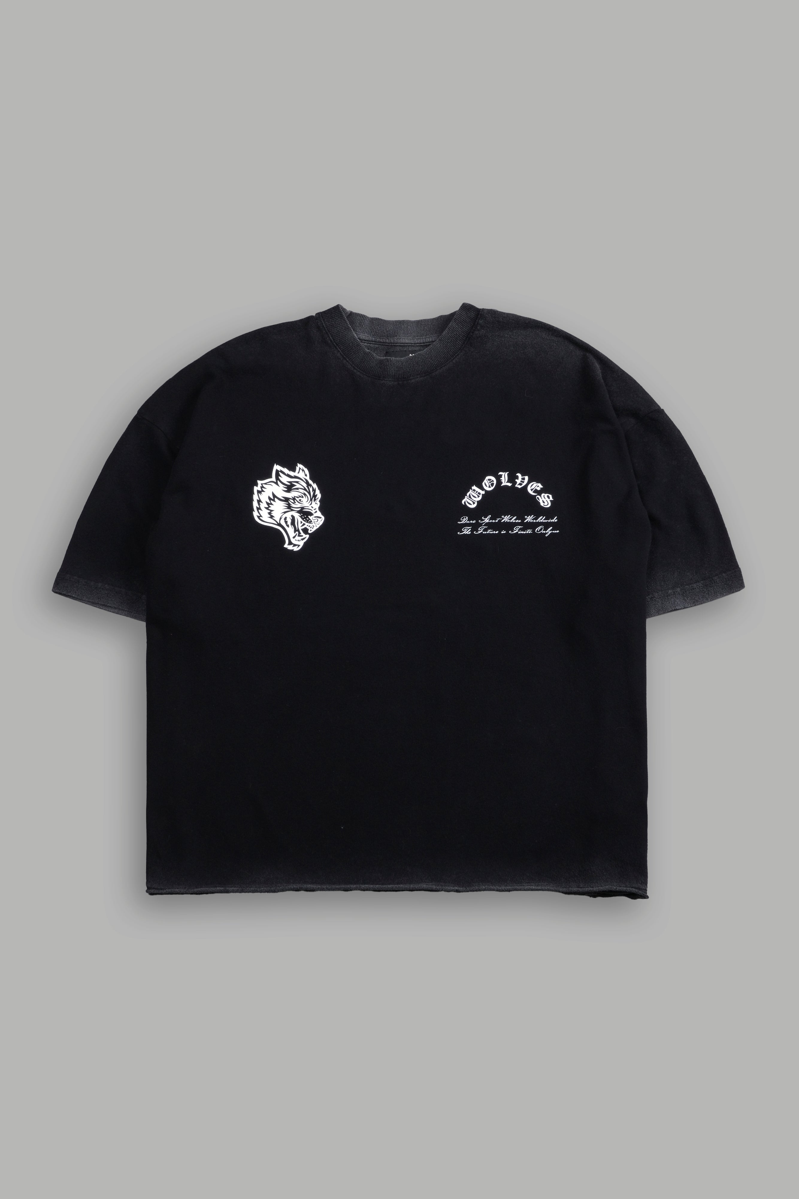 Timeless Premium Raw Hem "Box Cut" Unisex Tee in Black