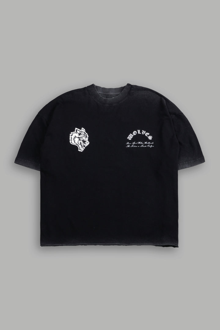 Timeless Premium Raw Hem "Box Cut" Unisex Tee in Black