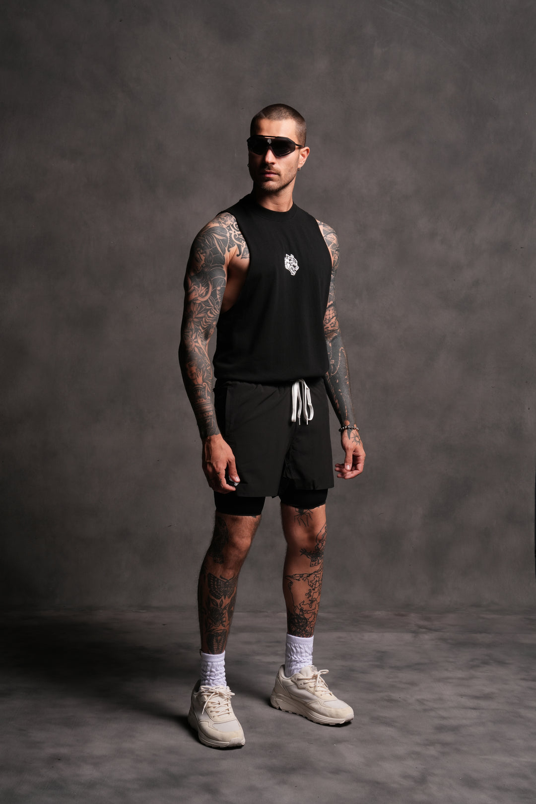 Wolf Chopper FRVR "Tommy" Muscle Tee in Black