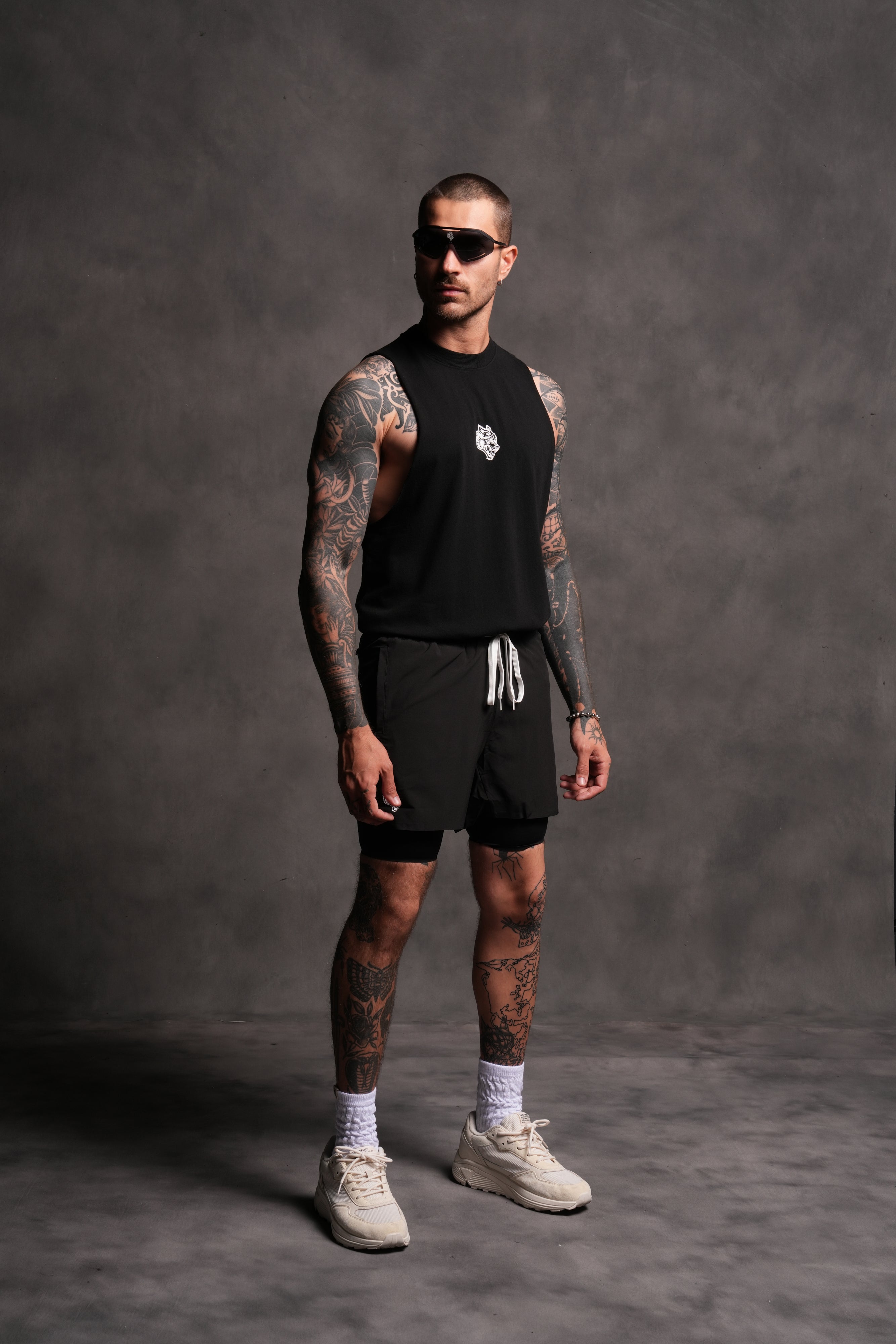 Wolf Chopper FRVR "Tommy" Muscle Tee in Black