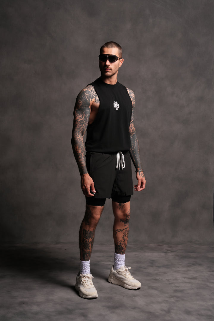 Wolf Chopper FRVR "Tommy" Muscle Tee in Black