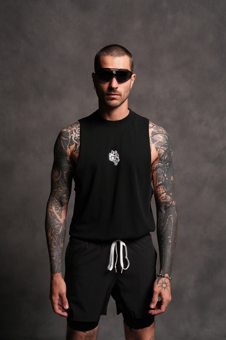 Dual Compression Shorts in Black