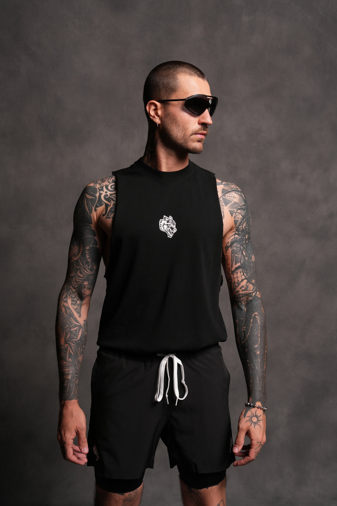 Wolf Chopper FRVR "Tommy" Muscle Tee in Black