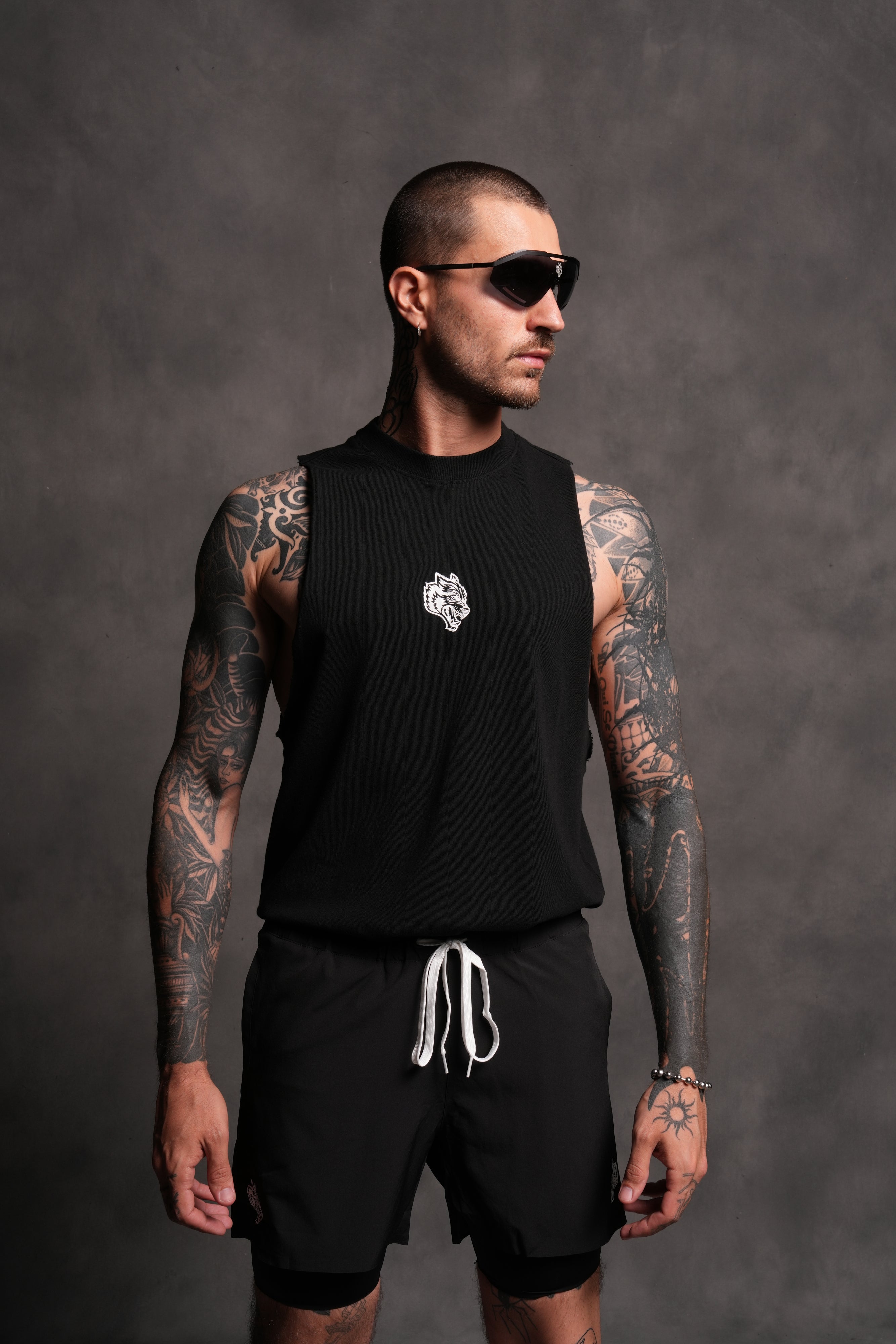 Wolf Chopper FRVR "Tommy" Muscle Tee in Black