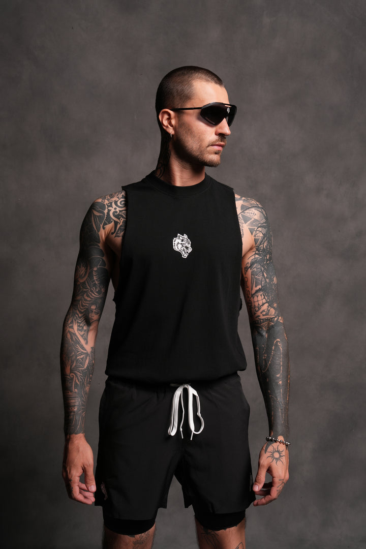 Wolf Chopper FRVR "Tommy" Muscle Tee in Black