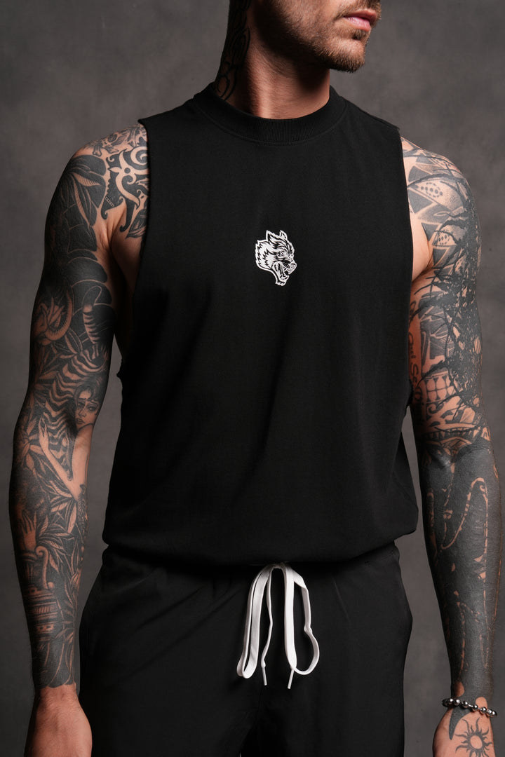 Wolf Chopper FRVR "Tommy" Muscle Tee in Black