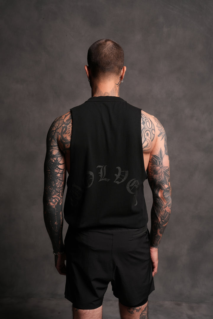 Wolf Chopper FRVR "Tommy" Muscle Tee in Black