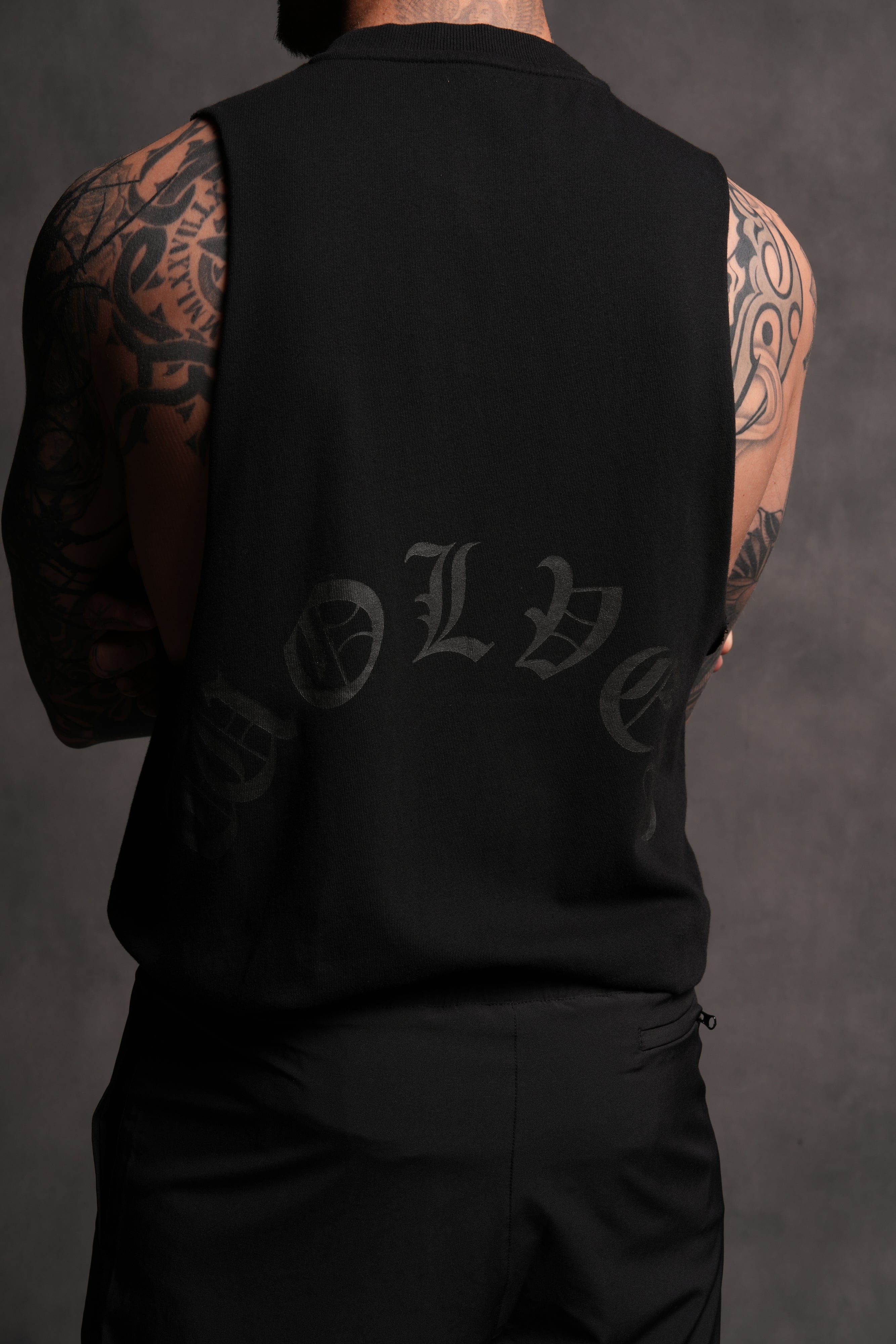 Wolf Chopper FRVR "Tommy" Muscle Tee in Black