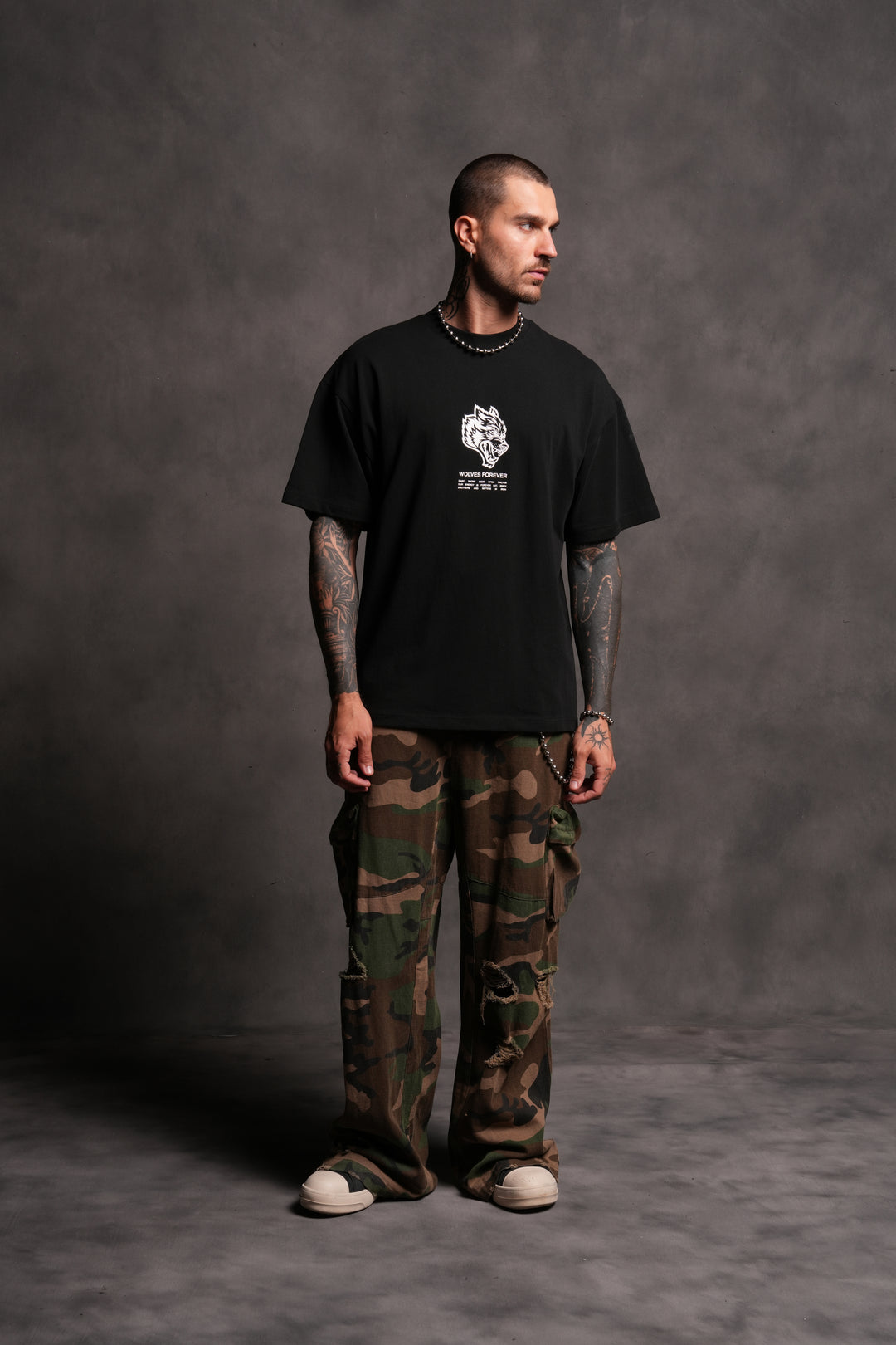 Wolves Have Your Back "Premium" Oversized Tee in Black
