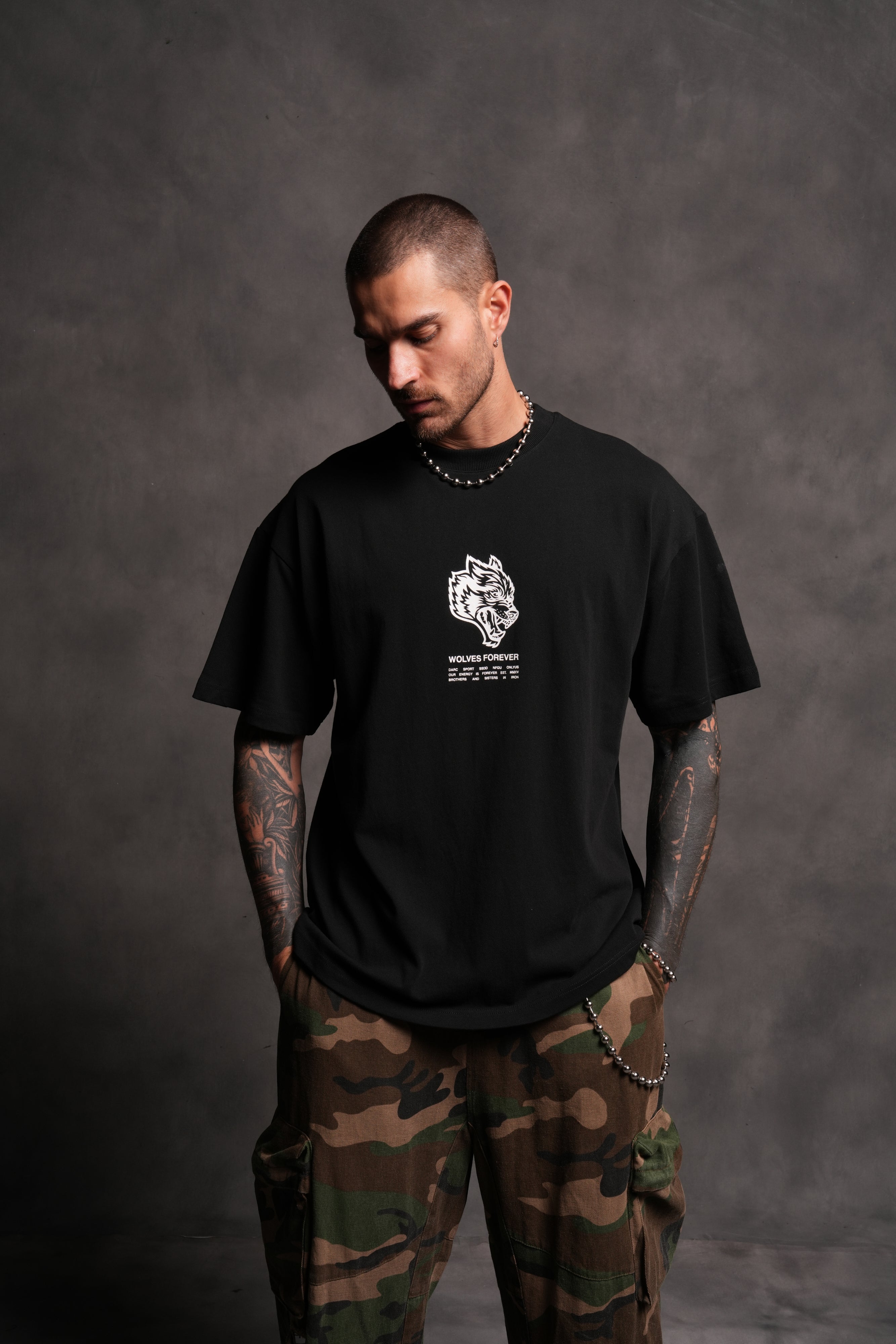 Wolves Have Your Back "Premium" Oversized Tee in Black