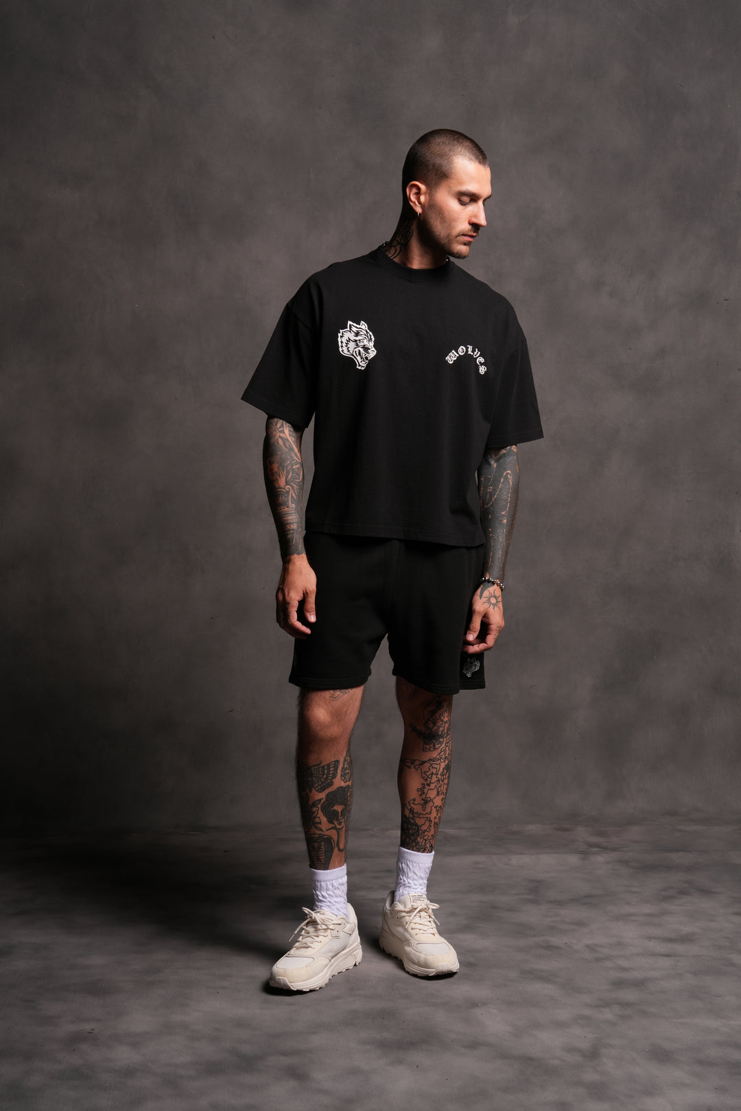 Wolf Chopper FRVR Grunge "Box Cut" Tee in Black
