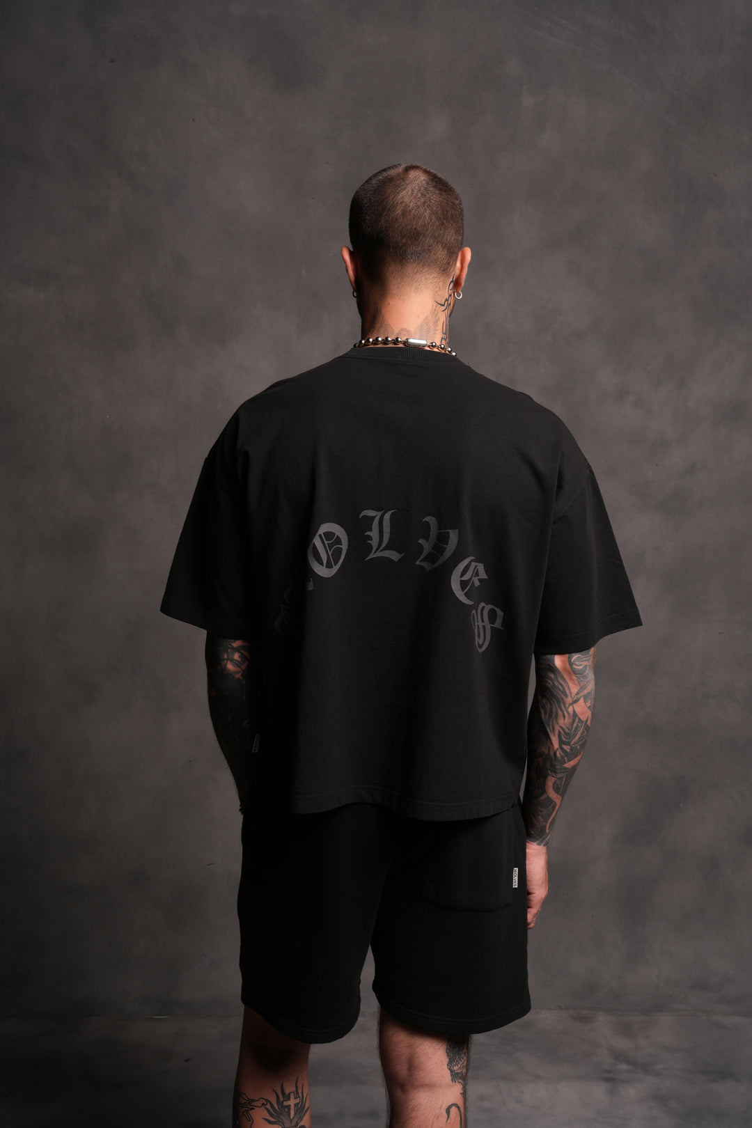Wolf Chopper FRVR Grunge "Box Cut" Tee in Black