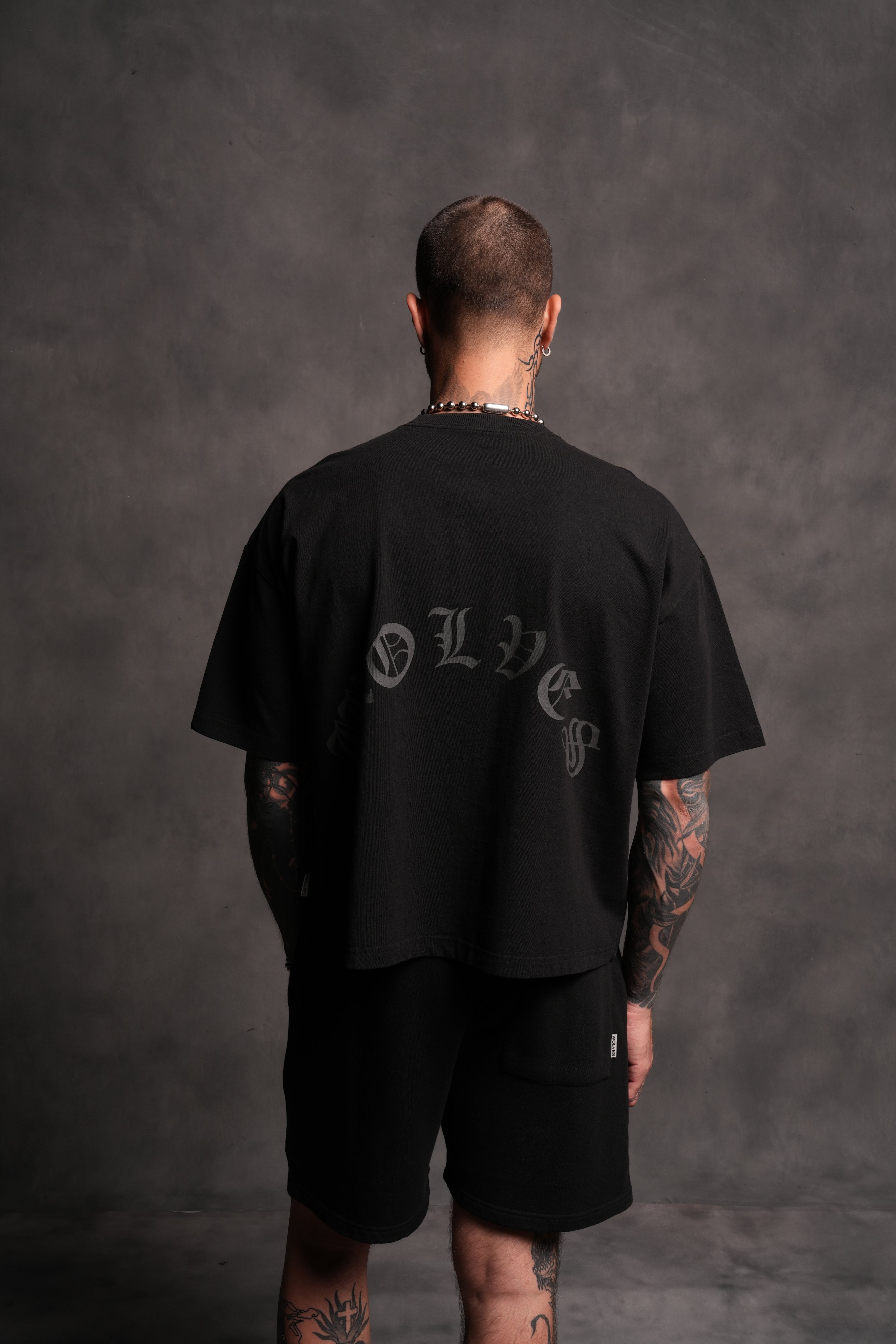 Wolf Chopper FRVR Grunge "Box Cut" Tee in Black
