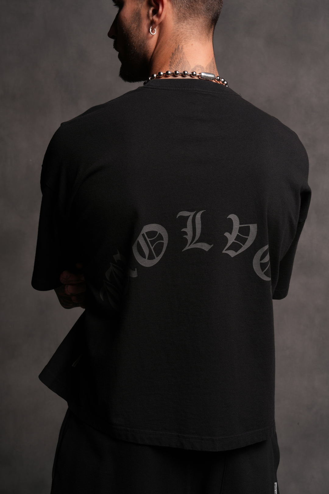 Wolf Chopper FRVR Grunge "Box Cut" Tee in Black