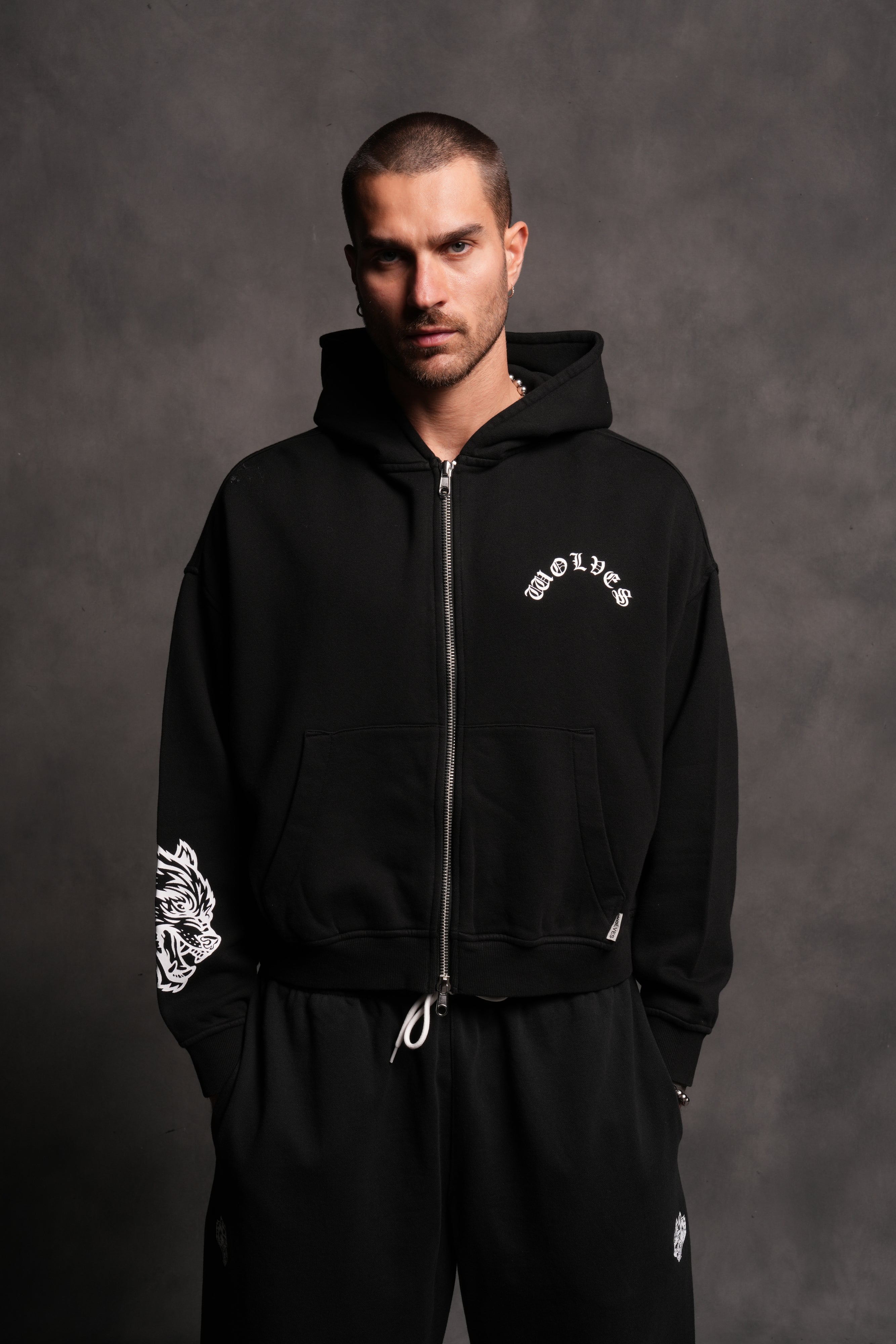 Wolf Chopper Vex Double Zip Hoodie in Black – DarcSport