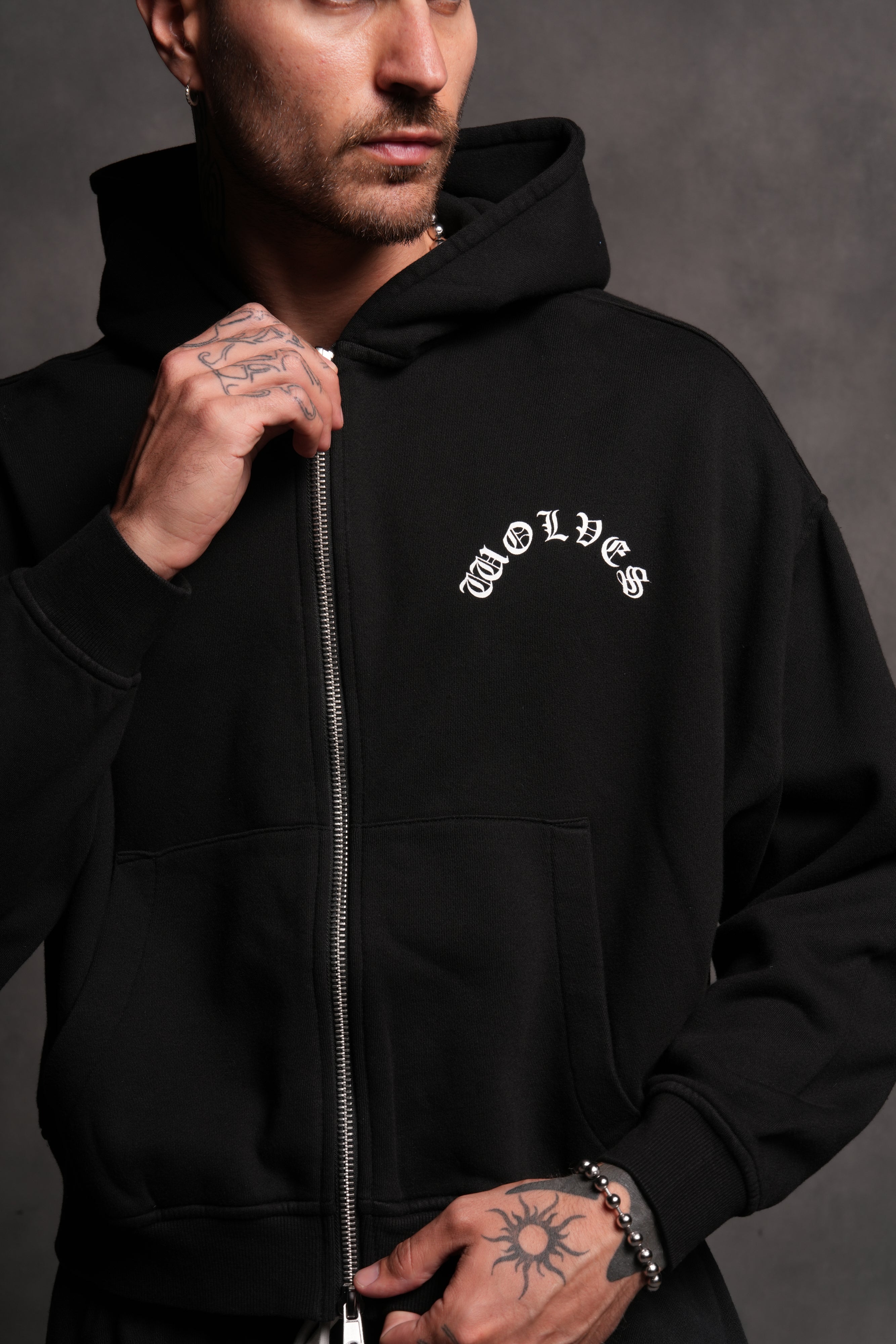 Wolf Chopper Vex Double Zip Hoodie in Black – DarcSport
