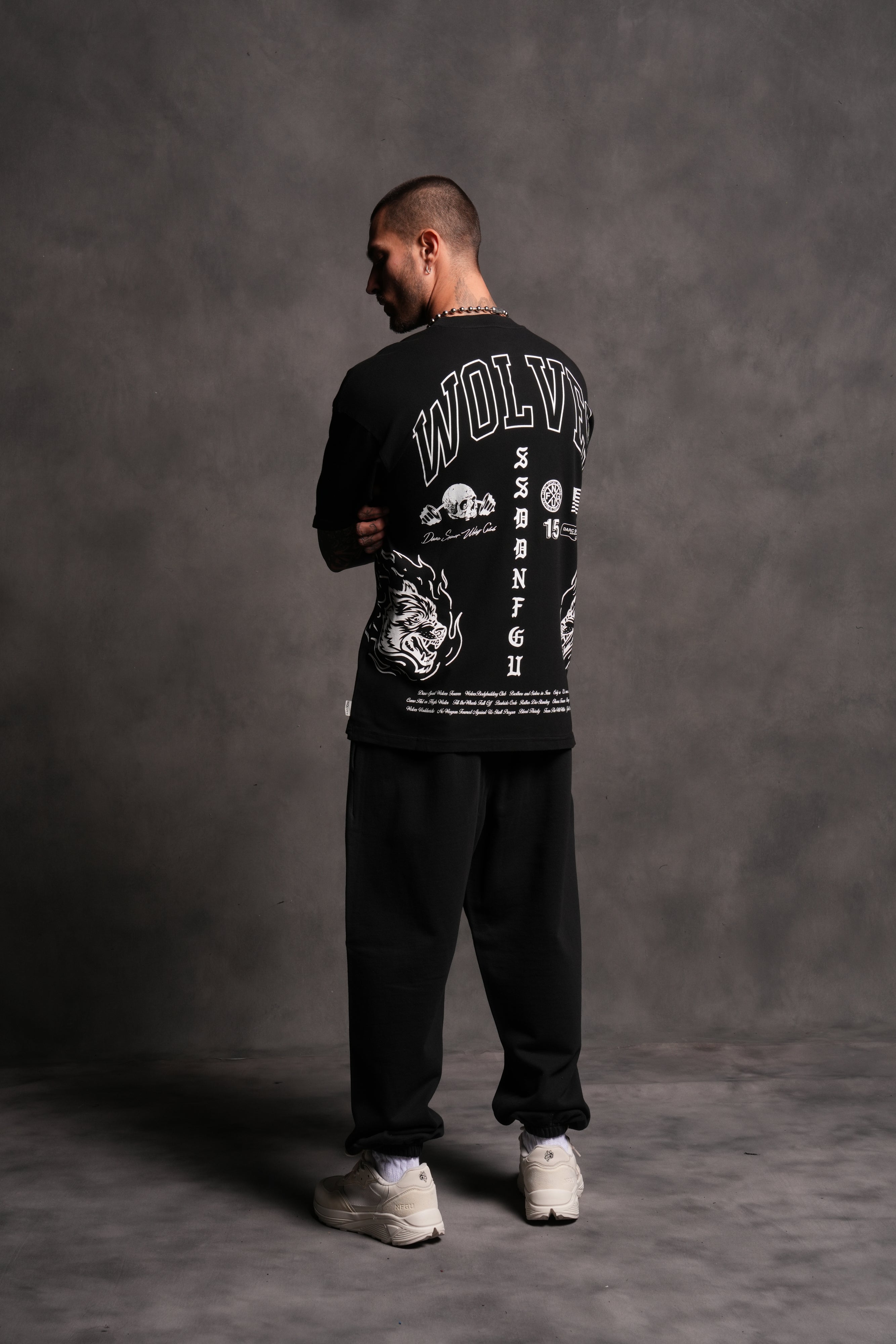 Fired Up "Premium" Oversized Tee in Black