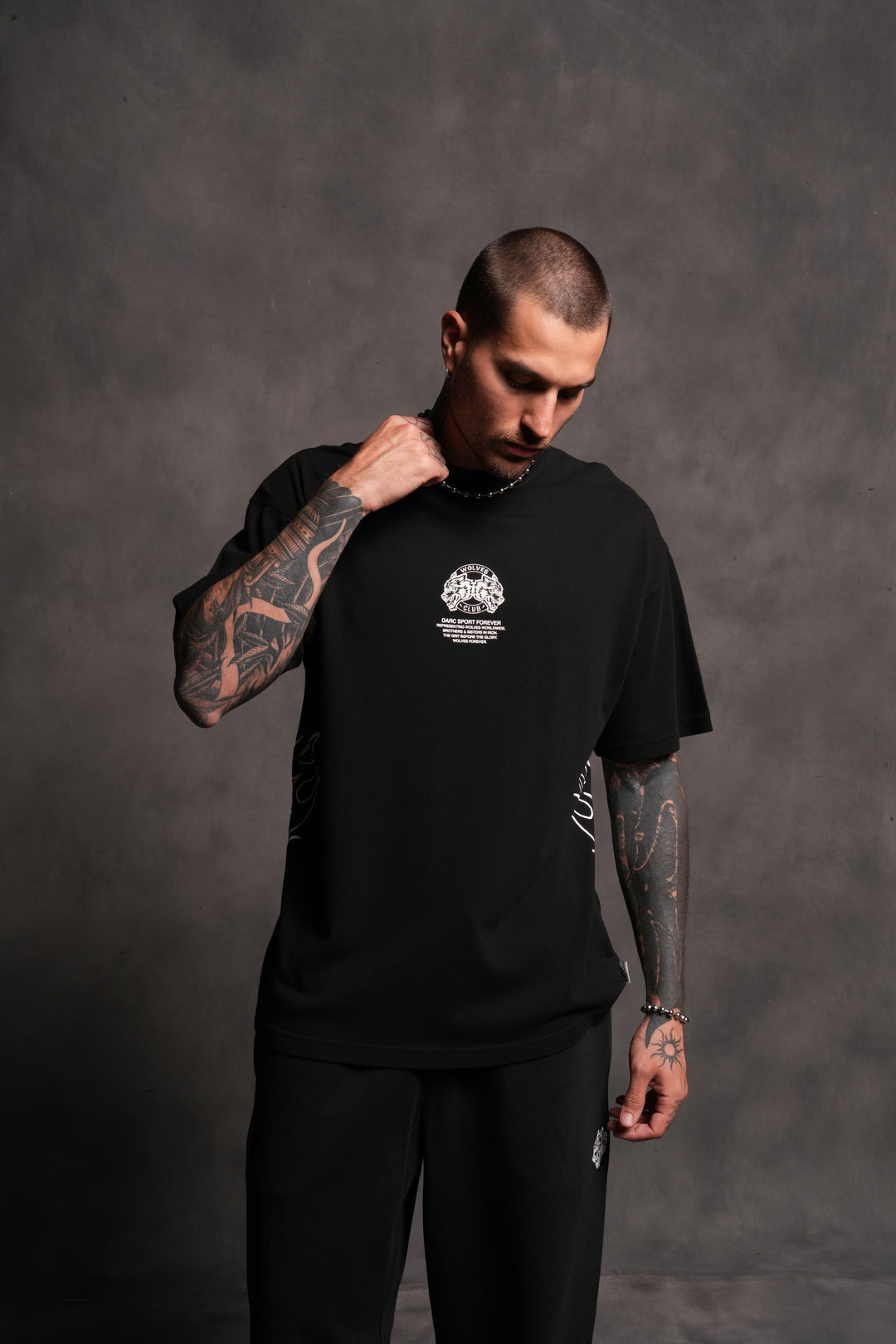 Fired Up "Premium" Oversized Tee in Black