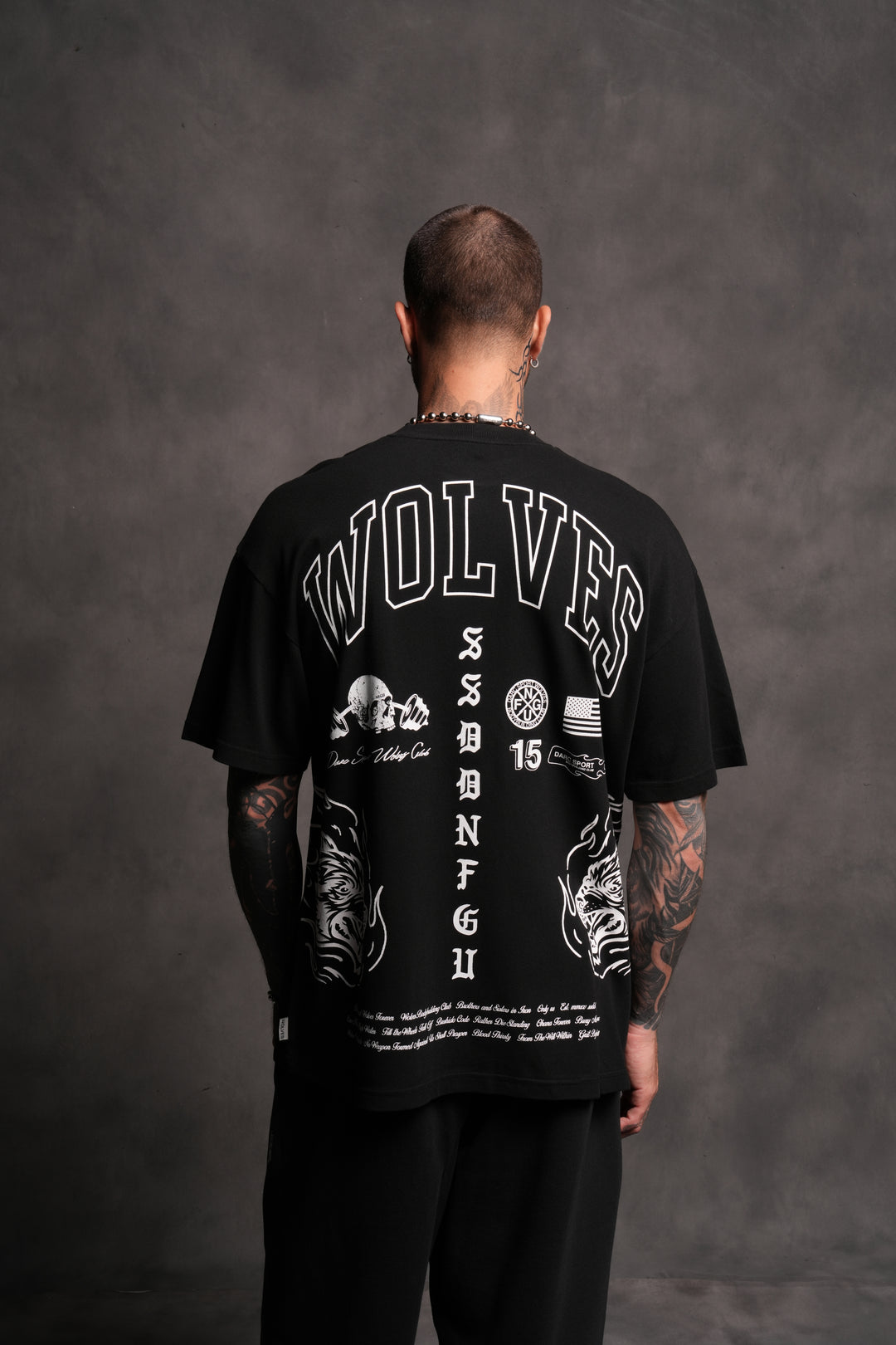 Fired Up "Premium" Oversized Tee in Black