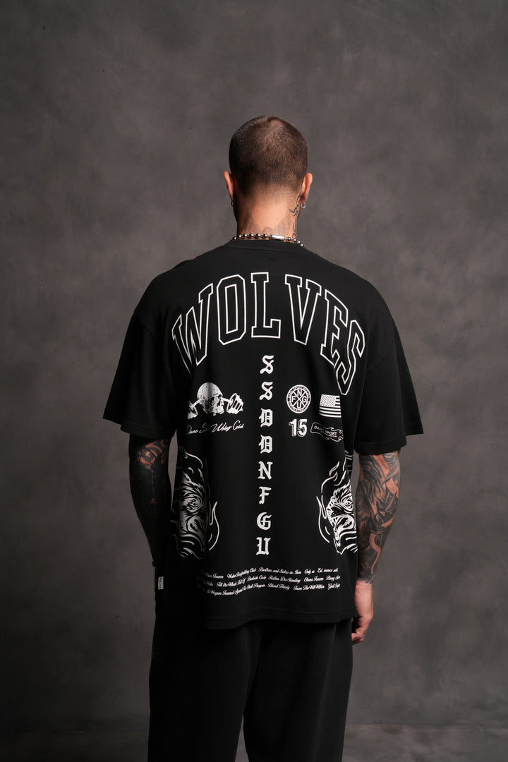 Fired Up "Premium" Oversized Tee in Black