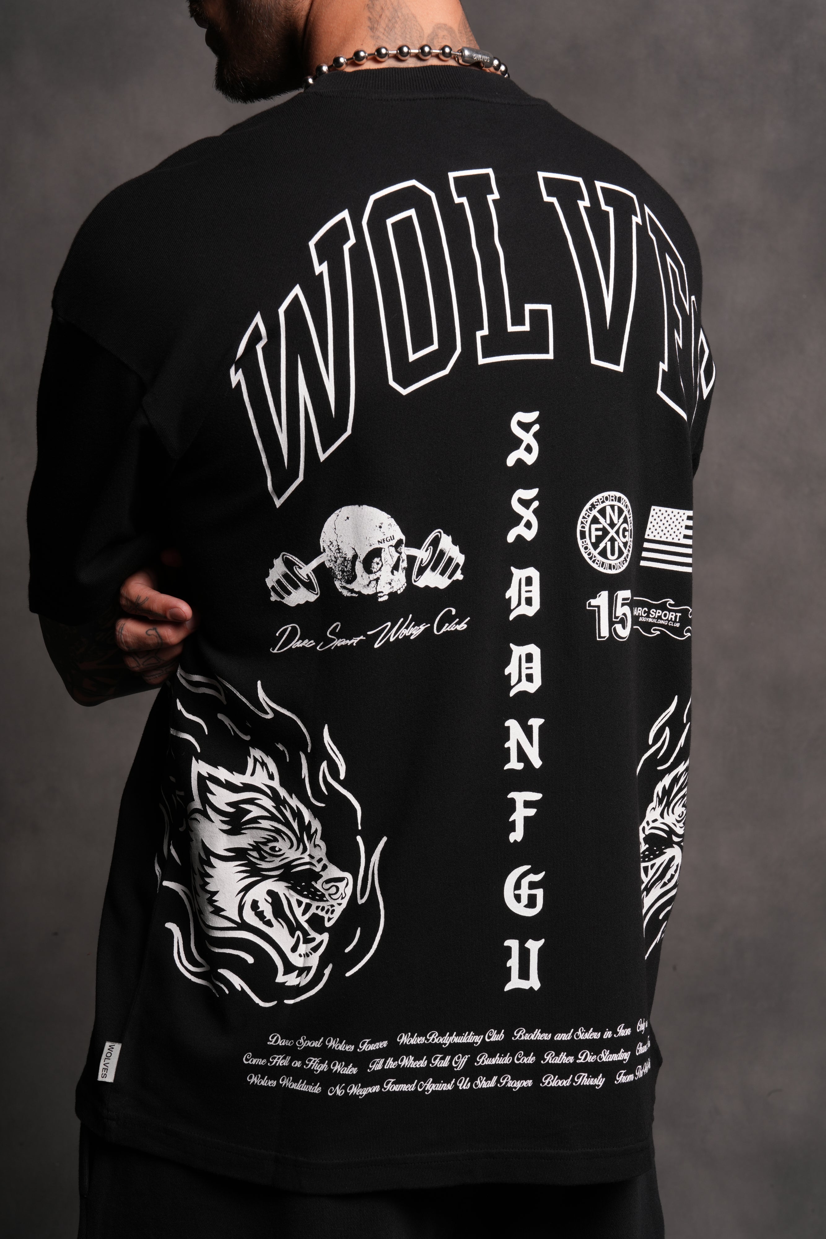 Fired Up "Premium" Oversized Tee in Black