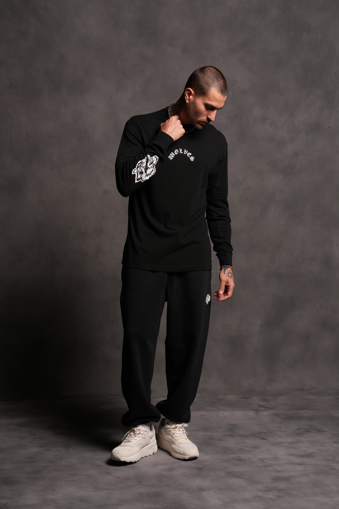 Wolf Chopper "Premium" L/S Tee in Black