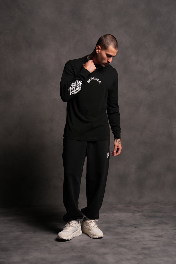 Wolf Chopper "Premium" L/S Tee in Black