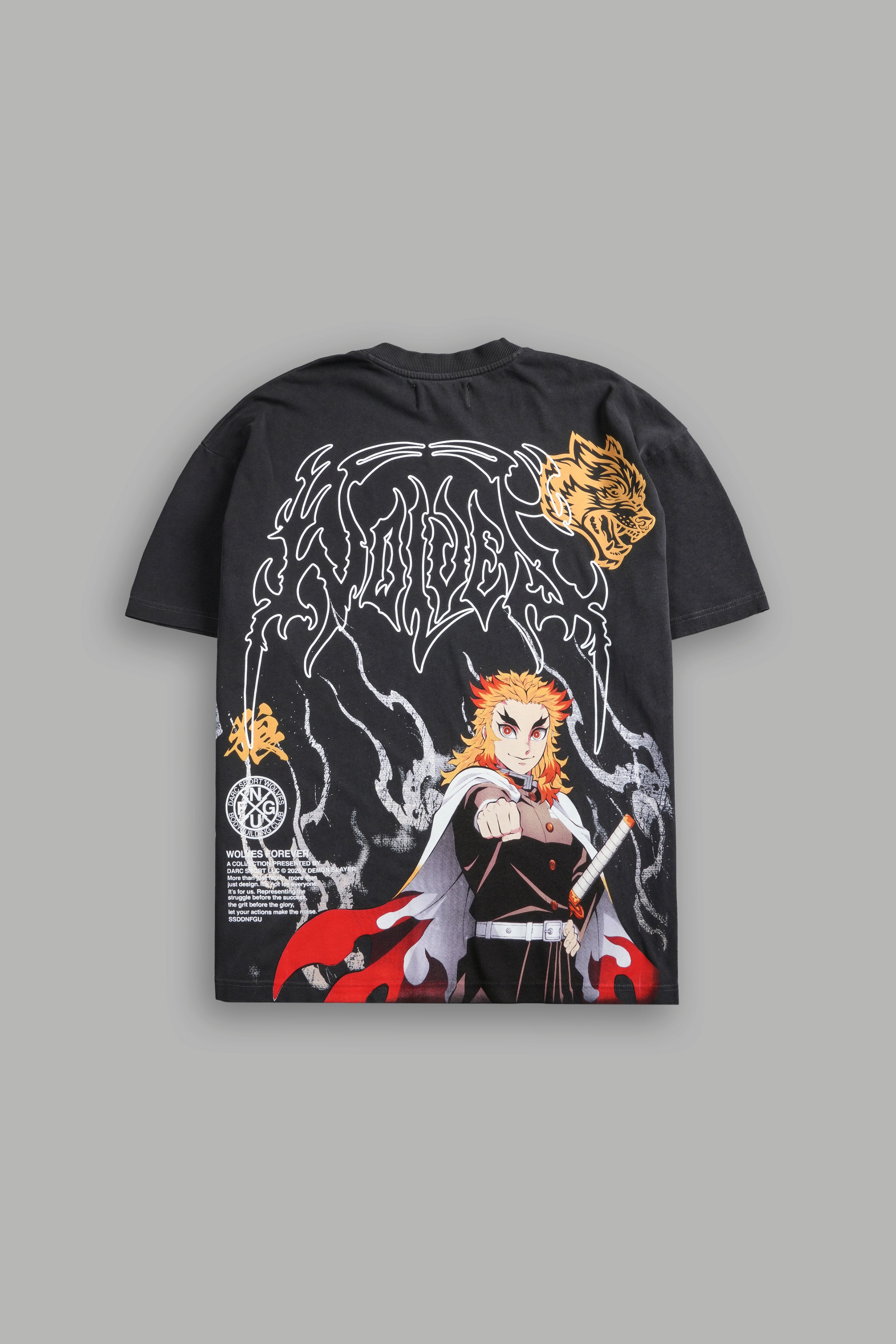 Heart Ablaze "Premium" Oversized Tee in Wolf Gray